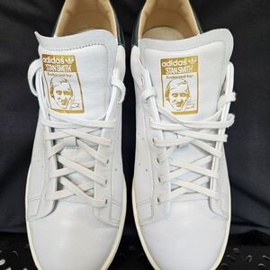 Adidas Stan Smith Lux THE ULTIMA PREMIUM LEATHER White /Dark Green & Gold HP2201